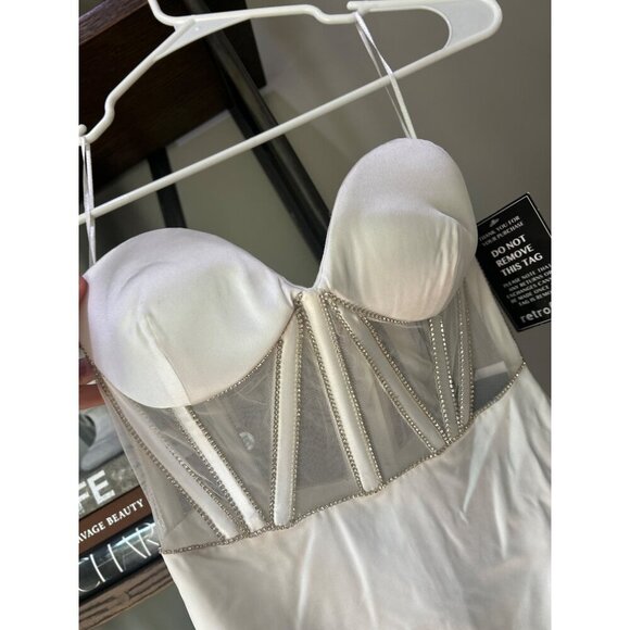 retrofete Ludlow Strapless Corset Mini Dress White Womens Size XS - Picture 7 of 13
